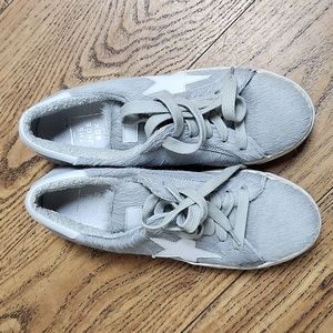 The shoe box Gray pony hair low top sneakers sz 37 US 7-7.5-8